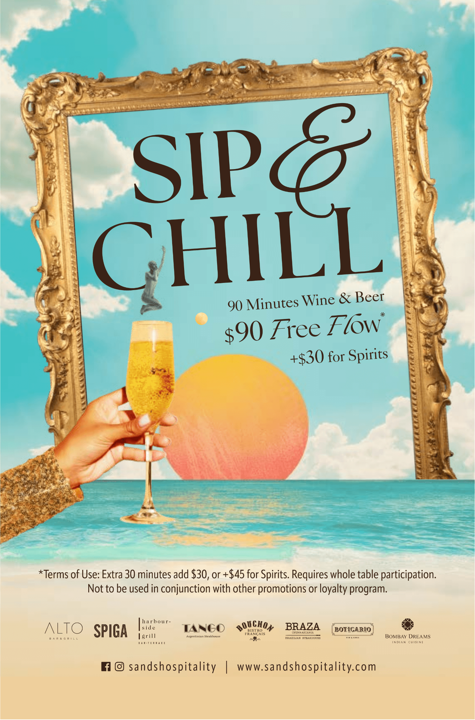 One Dollar per minute Free-flow to Sip & Chill!