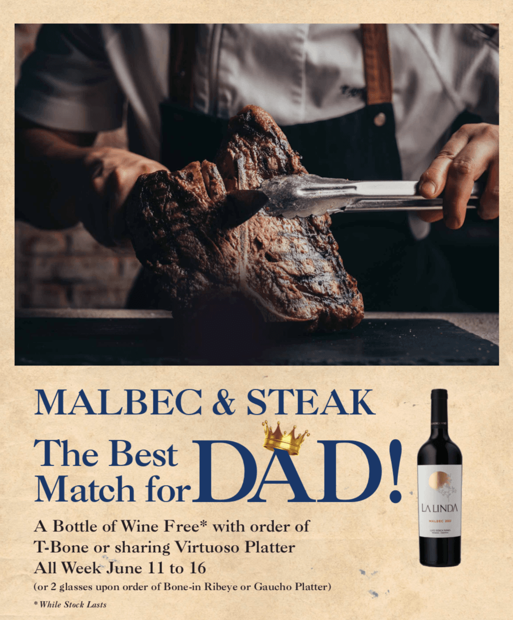 Steak & Malbec for Dad's Week