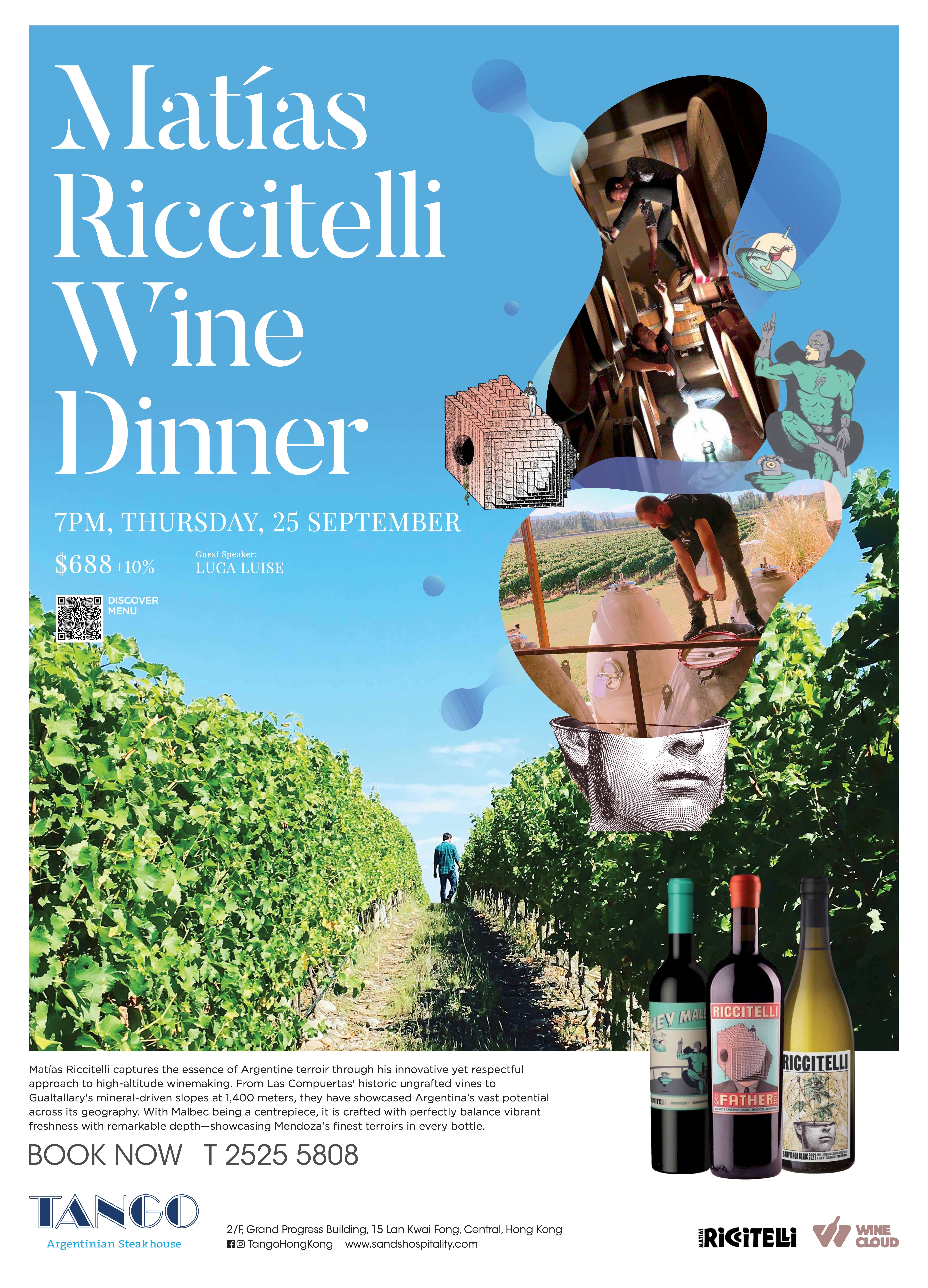 Matías Riccitelli Wine Dinner at Tango