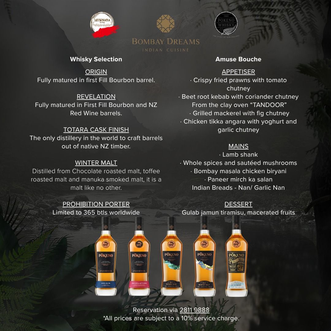 Pōkeno Whisky Dinner at Bombay Dreams